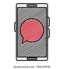 smartphone device with speech bubbles