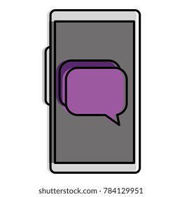 smartphone device with speech bubbles