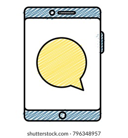 smartphone device with speech bubbles
