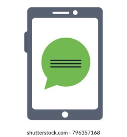 smartphone device with speech bubbles