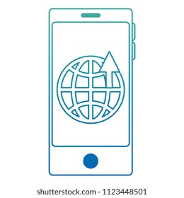 smartphone device with sphere planet
