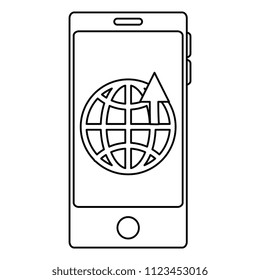 smartphone device with sphere planet