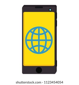 smartphone device with sphere planet