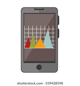 smartphone device with statistics graphic