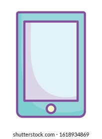 smartphone device technology cartoon icon vector illustration