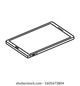 smartphone device technology line style icon vector illustration design