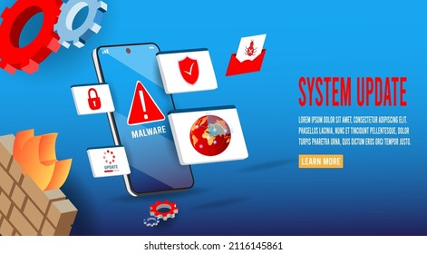 Smartphone Device Update System New Protection And Feature To Protect The System And User Data From Attacks, Updating Files, Install New Software, Operating System, Adjusting App Process, Service