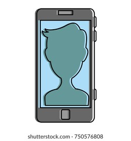 smartphone device with user