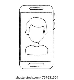 smartphone device with user