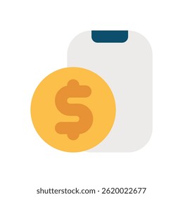 Smartphone Device Vector for Technology and Mobile Apps. Flat touchscreen phone for communication, browsing, and social media