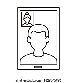 smartphone device with video call communication vector illustration design