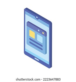 smartphone device with webpage icon