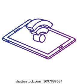 smartphone device with wifi signal isometric