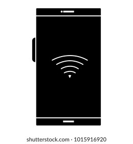smartphone device with wifi signal vector illustration design