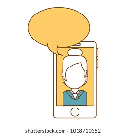 smartphone device with woman talking