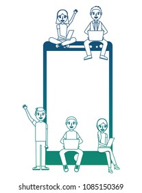 smartphone device with young icon
