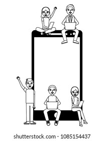 smartphone device with young icon