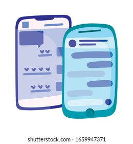 smartphone devices icon over white background, colorful design, vector illustration
