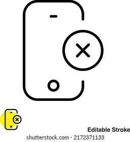 Icono de línea de vector de dispositivos Smartphone