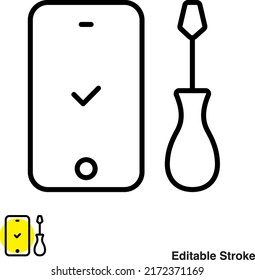 Smartphone Devices Vector Line Icon