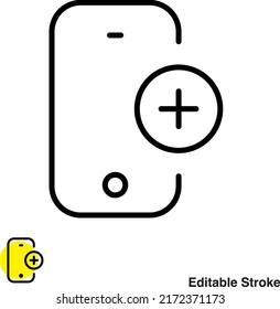 Icono de línea de vector de dispositivos Smartphone