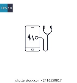 Smartphone diagnostics outline icon Vector illustration