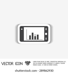 smartphone with diagram.