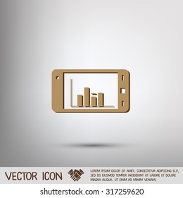 smartphone with diagram.