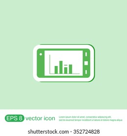 smartphone with diagram.
