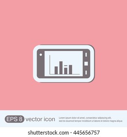 smartphone with diagram.