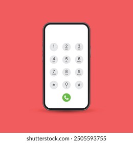 Smartphone dial button icon in flat style. Phone number pad vector illustration on isolated background. Telephone interface sign business concept.