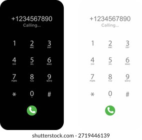 Teclado de marcación de smartphone. Símbolos del marcador móvil. Diseño gráfico de almohadilla de Número de teléfono. Interfaz de llamada y signos de diseño de interfaz de usuario. Signo de entrada de Número de teléfono
