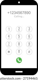 Teclado de marcación de smartphone. Símbolos del marcador móvil. Diseño gráfico de almohadilla de Número de teléfono. Interfaz de llamada y signos de diseño de interfaz de usuario. Signo de entrada de Número de teléfono

