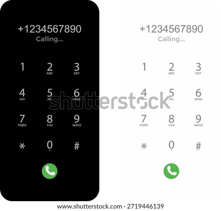 Smartphone dial keypad. Mobile dialer symbols. Phone number pad graphic design. Call interface and UI design signs. Phone number entry sign

