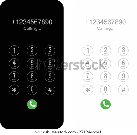 Smartphone dial keypad. Mobile dialer symbols. Phone number pad graphic design. Call interface and UI design signs. Phone number entry sign
