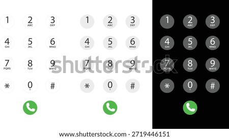 Smartphone dial keypad. Mobile dialer symbols. Phone number pad graphic design. Call interface and UI design signs. Phone number entry sign
