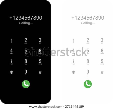 Smartphone dial keypad. Mobile dialer symbols. Phone number pad graphic design. Call interface and UI design signs. Phone number entry sign
