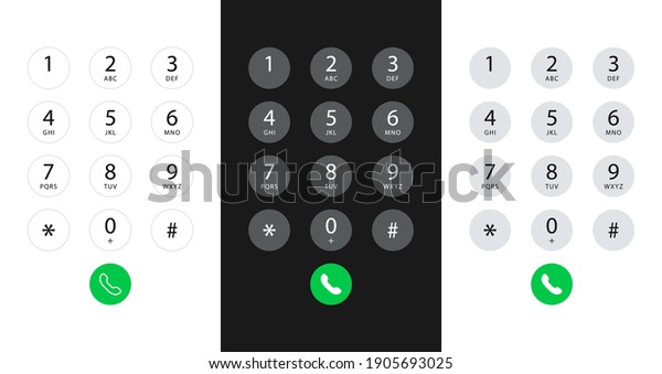 Smartphone dial\
keypad with numbers and letters. Interface keypad for touchscreen\
device. Dialing numbers phone on screen. Mobile phone keypad\
design. Vector\
Illustration.