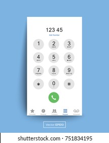 Smartphone Dial Keypad Screen Vector Illustration. - Shutterstock ID 751834195