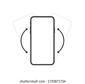 Smartphone with different variant of rotate position. turn your phone whatever. Modern vector illustration.