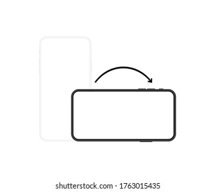 Smartphone with different variant of rotate position. turn your phone whatever. Modern vector illustration.