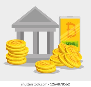 smartphone digital bitcoin currency and money