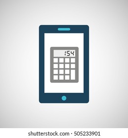 smartphone digital with calculator design isolated vector illustration eps 10
