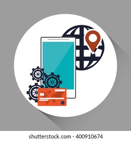 smartphone and Digital marketing design, vector illustration