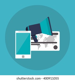 smartphone and Digital marketing design, vector illustration