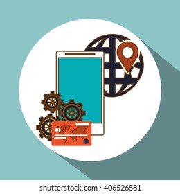 smartphone and Digital marketing design, vector illustration