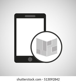 smartphone digital newspaper design vector illustration eps 10