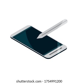 Gadget-Technologie für Smartphone und digitale Stifte, isometrisch, einzelne Vektorgrafik