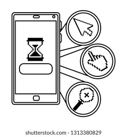 smartphone with digital set icons