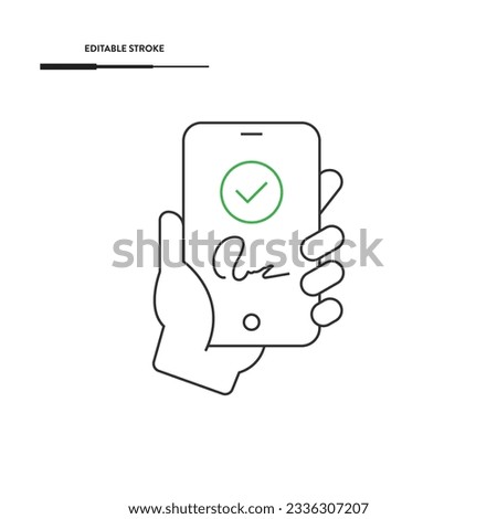 Smartphone And Digital Signature Icon Vector Design. 
